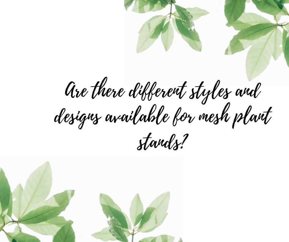 Are there different styles and designs available for mesh plant stands?