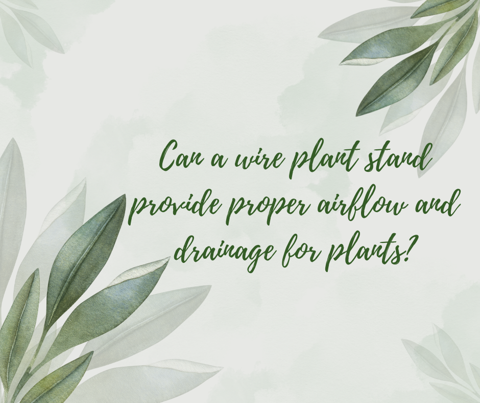 Can a wire plant stand provide proper airflow and drainage for plants?